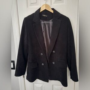 Passager Athens Womens Cordouroy Ribbed Black Blazer from Greece size 44-lg